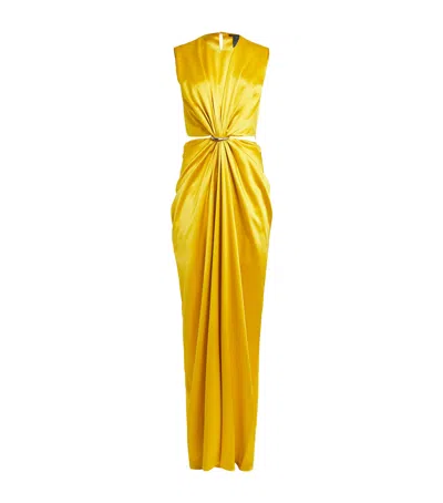 MAX MARA SILK SATIN HOURGLASS MAXI DRESS