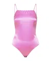 Max Mara Rugiada' Mauve Silk Top In Pink
