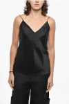 Max Mara Silk Satin Metello Slip Top In Black