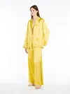Max Mara Silk Satin Pyjama Shirt In Lemon