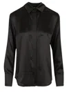 Max Mara Silk Satin Shirt Shirts Black In Black