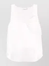 Max Mara Silk Satin Sleeveless Top With Wide Straps In White