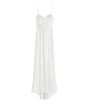 Max Mara Silk Calmi Maxi Dress With Embroidered Bustier In White