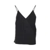 Max Mara Silk V-neck Sleeveless Top With Spaghetti Straps In Black