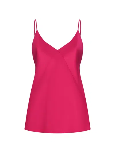 Max Mara Silk Satin Top In Pink