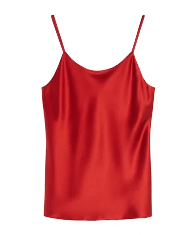Max Mara Silk-satin Top In Red
