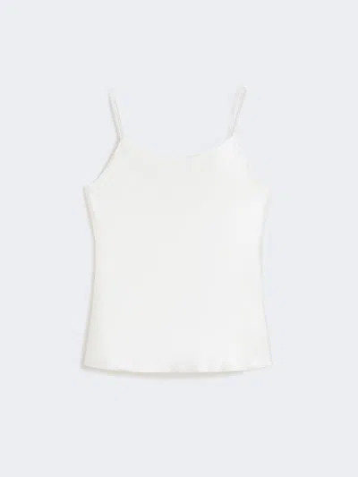 Max Mara Silk-satin Top In Silver