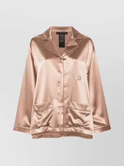 MAX MARA SILK SATIN LONG-SLEEVE TUNIC JACKET