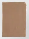 Max Mara Silk Scarf Rectangular Shape Lightweight Frayed Edges In Brown