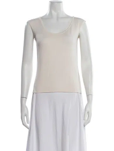 Pre-owned Max Mara Silk Scoop Neck Sweater In Neutrals
