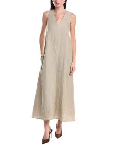 Max Mara Silk Shift Dress In Neutral