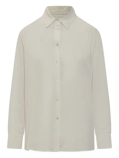 Max Mara Silk Shirt In 白色