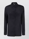 Max Mara Relaxed Fit Black Silk-elastane Blend Shirt In Black
