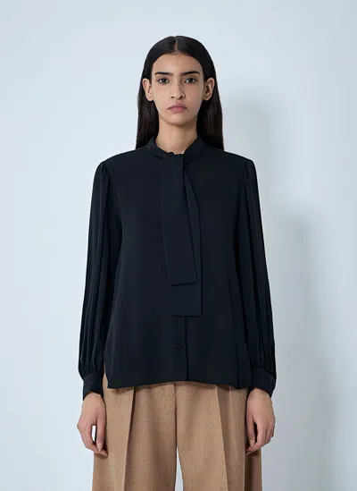 Max Mara Silk Shirt In Black