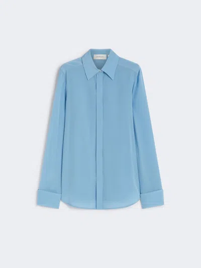 Max Mara Silk Shirt In Blue