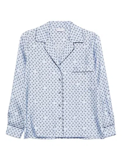 Max Mara Silk Shirt In Blue