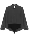 Max Mara Women Silk Bodysuit Shirt In Grau