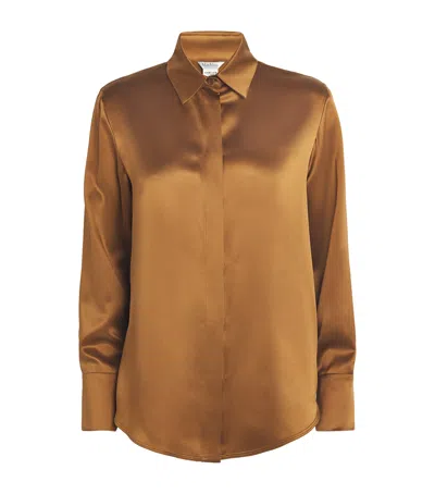 Max Mara Silk Shirt In Brown