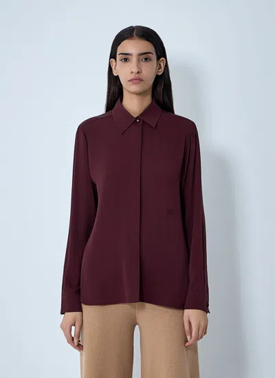 Max Mara Silk Shirt In Burgundy