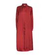 Max Mara Crusca Silk Twill Midi Shirt Dress In Red