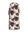 Max Mara Printed Silk Shantung Dress In White