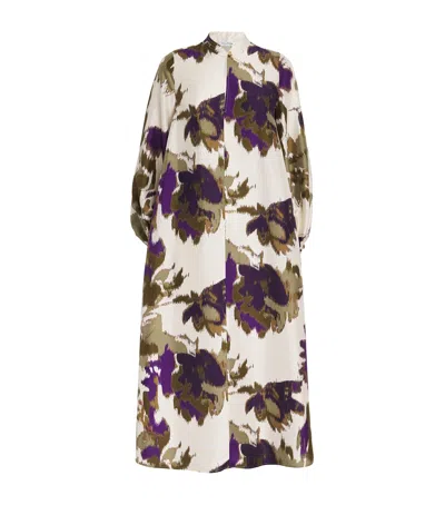 Max Mara Silk Shirt Dress In Ivory