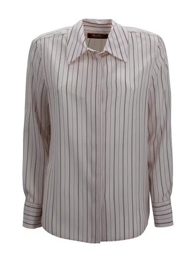 Max Mara Silk Shirt In Gray