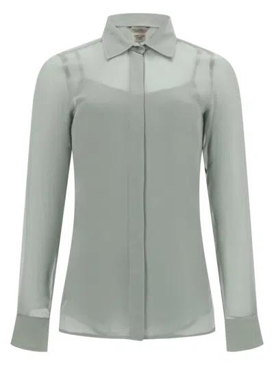 Max Mara Silk Shirt In Green