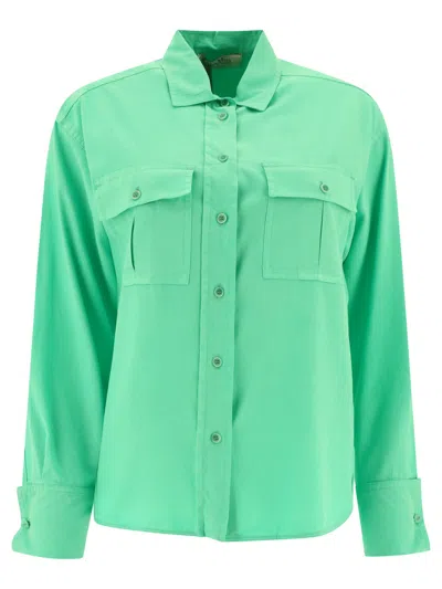 Max Mara Silk Shirt In Green
