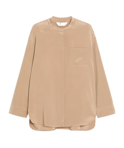 Max Mara Silk Shirt In Nude