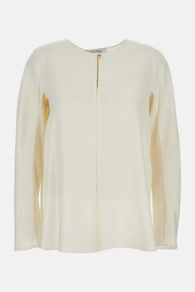 Max Mara Silk Shirt In Neutral