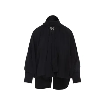 Max Mara Silk Shirt With High Neck And Bow Tie Detail