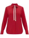Max Mara Apollo Long-sleeved Silk Shirt In Burgundy