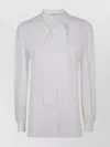 Max Mara Silk Shirt With Tie Neck And Long Sleeves In White