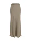 Max Mara Beige Solid Maxi Skirt In Beige