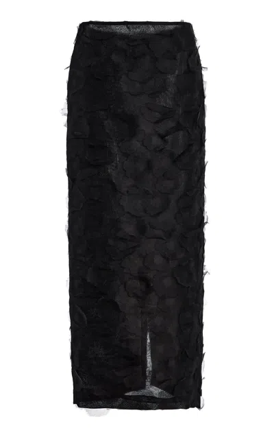 Max Mara Silk Skirt In Black