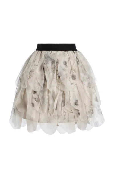 Max Mara Silk Skirt In Gray