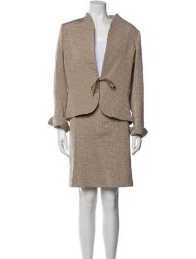 Pre-owned Max Mara Silk Skirt Suit In Neutral