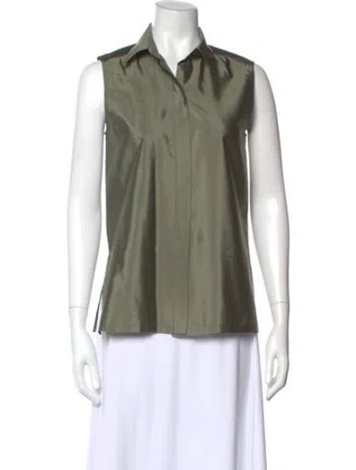 Pre-owned Max Mara Silk Sleeveless Top In Green