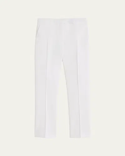 Max Mara Silk Slim-leg Ankle Cigarette Pants In White