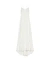 Max Mara Silk Calmi Maxi Dress With Embroidered Bustier In White