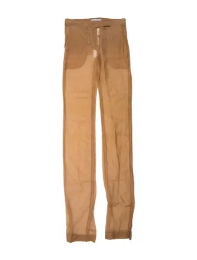 Pre-owned Max Mara Silk Straight Leg Pants In Neutral