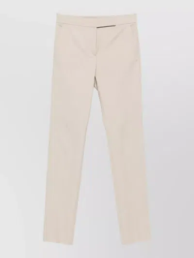 Max Mara Silk Straight-leg Suit Trousers In Grey