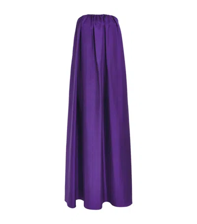 Max Mara Robe Bustier En Sergé De Soie In Purple