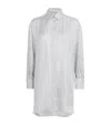 Max Mara Silk Stripe Mini Shirt Dress In White