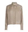 Max Mara Brama Striped Twill Silk Cropped Shirt Shirts Multicolor In Neutral