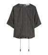 Max Mara Silk Stripe Short-sleeve Blouse In Multi