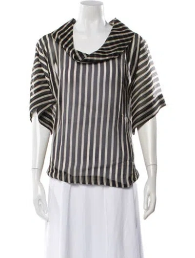 Pre-owned Max Mara Silk Striped Blouse