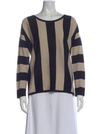 Pre-owned Max Mara Silk Striped Sweater In Blue