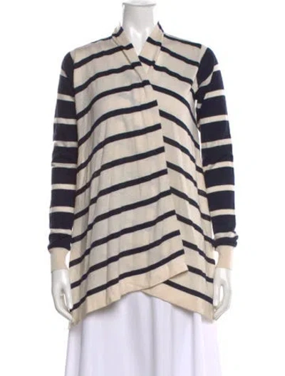 Pre-owned Max Mara Silk Striped Sweater In Neutral